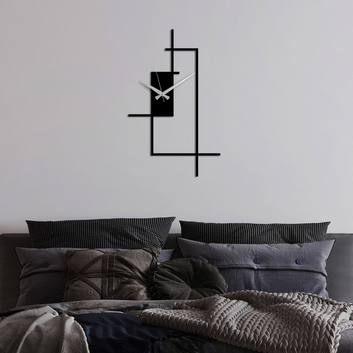 Wallity Corner Reloj de pared decorativo de metal negro